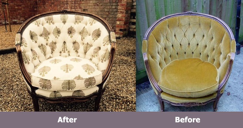 Reupholstery Chair - before & after