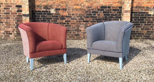 Two Upholstered Tub Chairs